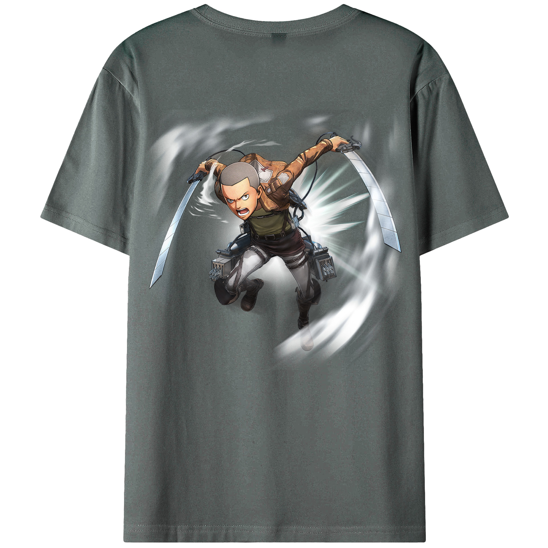 （画像用） 進撃の巨人 コニー·スプリンガー Attack on Titan Connie Springer 綿100％ メンズ半袖Tシャツ（バックプリント） 通気性